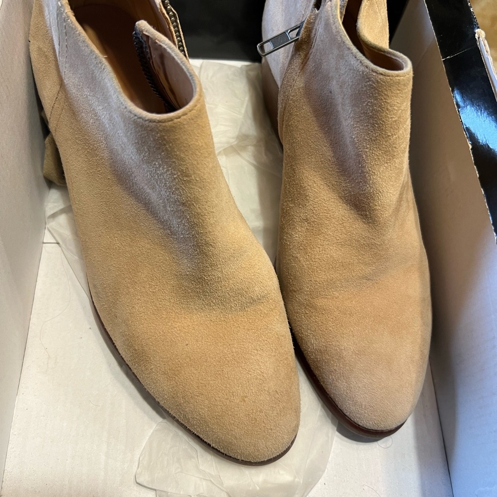 J. Crew Beige Suede Ankle Booties